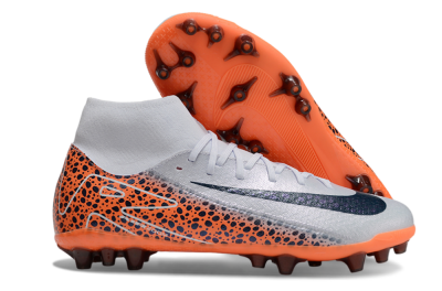 Unisex Nike Air Zoom Mercurial Superfly 10 Elite AG Artificial Grass High-Tops Football Boots - Grey/Black/Leopard