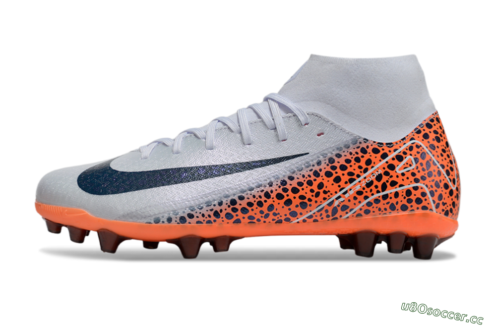Unisex Nike Air Zoom Mercurial Superfly 10 Elite AG Artificial Grass High-Tops Football Boots - Grey/Black/Leopard 0