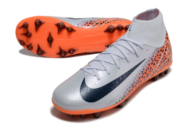 Unisex Nike Air Zoom Mercurial Superfly 10 Elite AG Artificial Grass High-Tops Football Boots - Grey/Black/Leopard