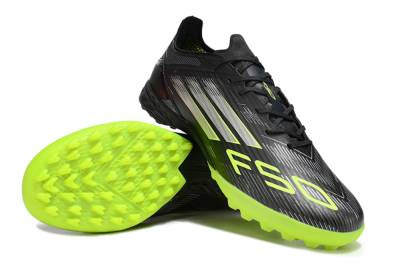 Men's Adidas F50 Pro TF Artificial Turf Low-Tops Football Shoes - Black/Yellow/Silver