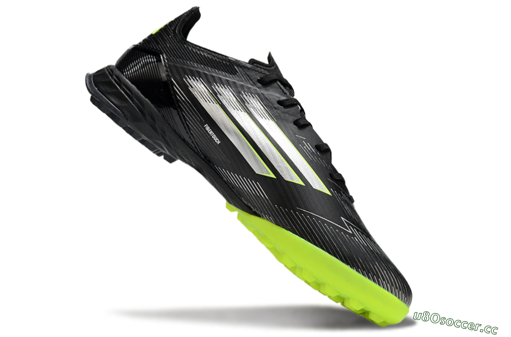 Men's Adidas F50 Pro TF Artificial Turf Low-Tops Football Shoes - Black/Yellow/Silver 4