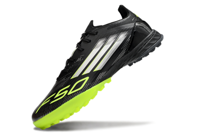 Men's Adidas F50 Pro TF Artificial Turf Low-Tops Football Shoes - Black/Yellow/Silver
