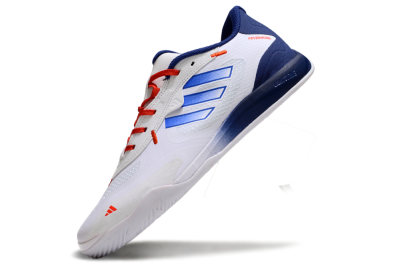 Men's Adidas Fevernova IC Indoor & Futsal Low-Tops Football Shoes - White/Blue/Red