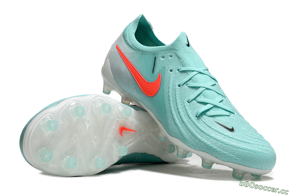 Men's Nike Phantom GX Elite AG Artificial Grass Low-Tops Football Boots - Jade/Red/White 3