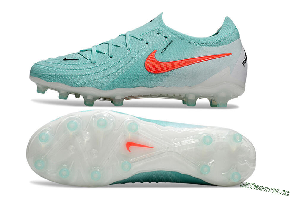 Men's Nike Phantom GX Elite AG Artificial Grass Low-Tops Football Boots - Jade/Red/White 1