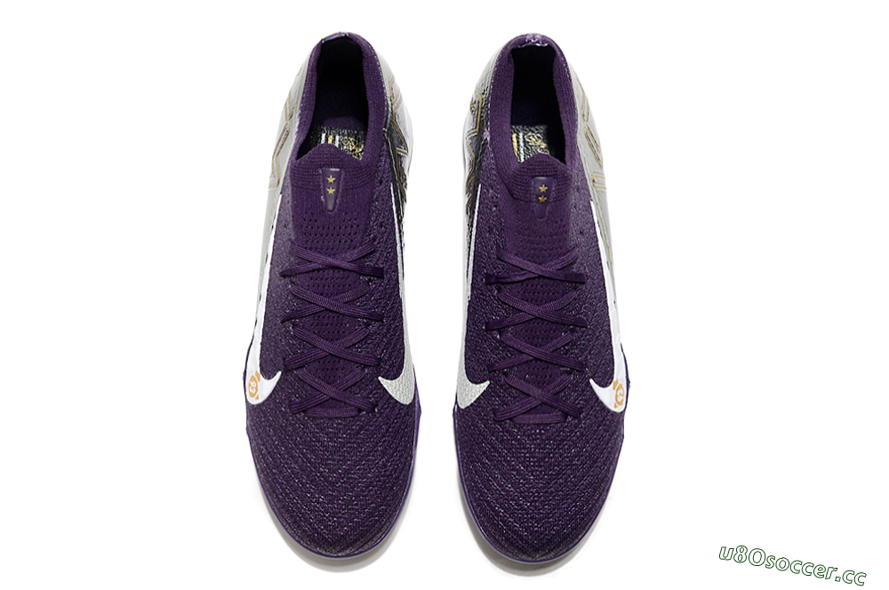 Unisex Nike Air Zoom Mercurial Vapor 16 Elite TF Artificial Turf Low-Tops Football Shoes - Purple/White/Gold 4