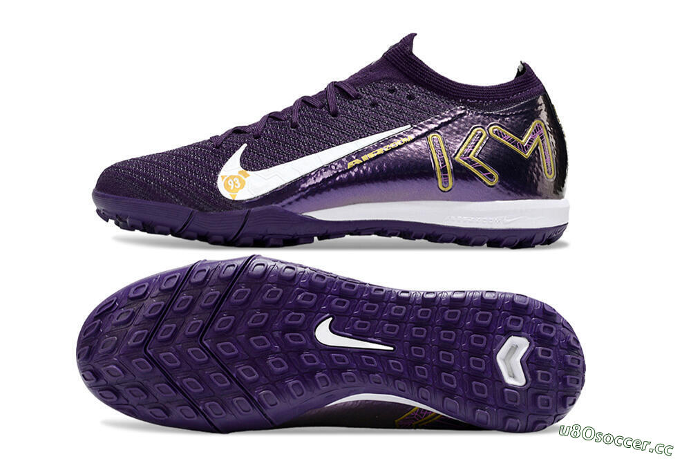 Unisex Nike Air Zoom Mercurial Vapor 16 Elite TF Artificial Turf Low-Tops Football Shoes - Purple/White/Gold 1