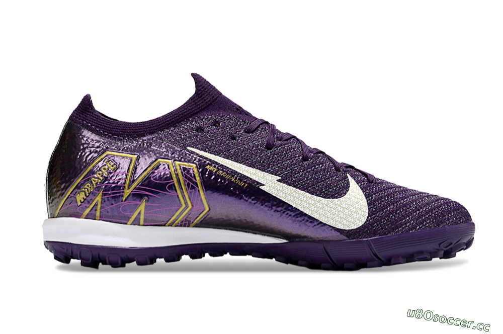 Unisex Nike Air Zoom Mercurial Vapor 16 Elite TF Artificial Turf Low-Tops Football Shoes - Purple/White/Gold 7