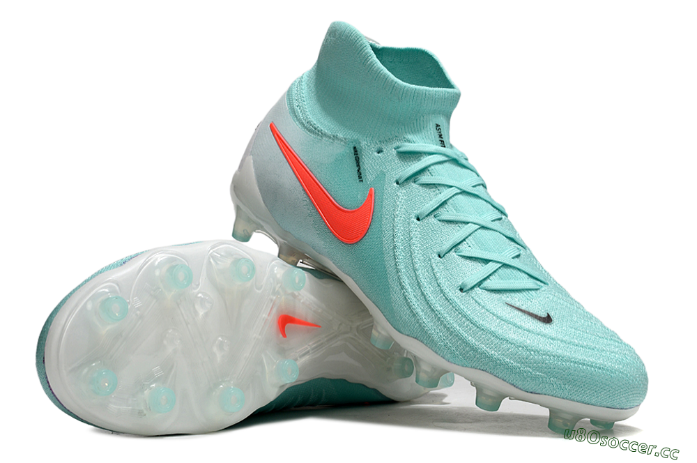 Men's Nike Phantom Luna Elite AG Artificial Grass High-Tops Football Boots - Jade/Red/White 3