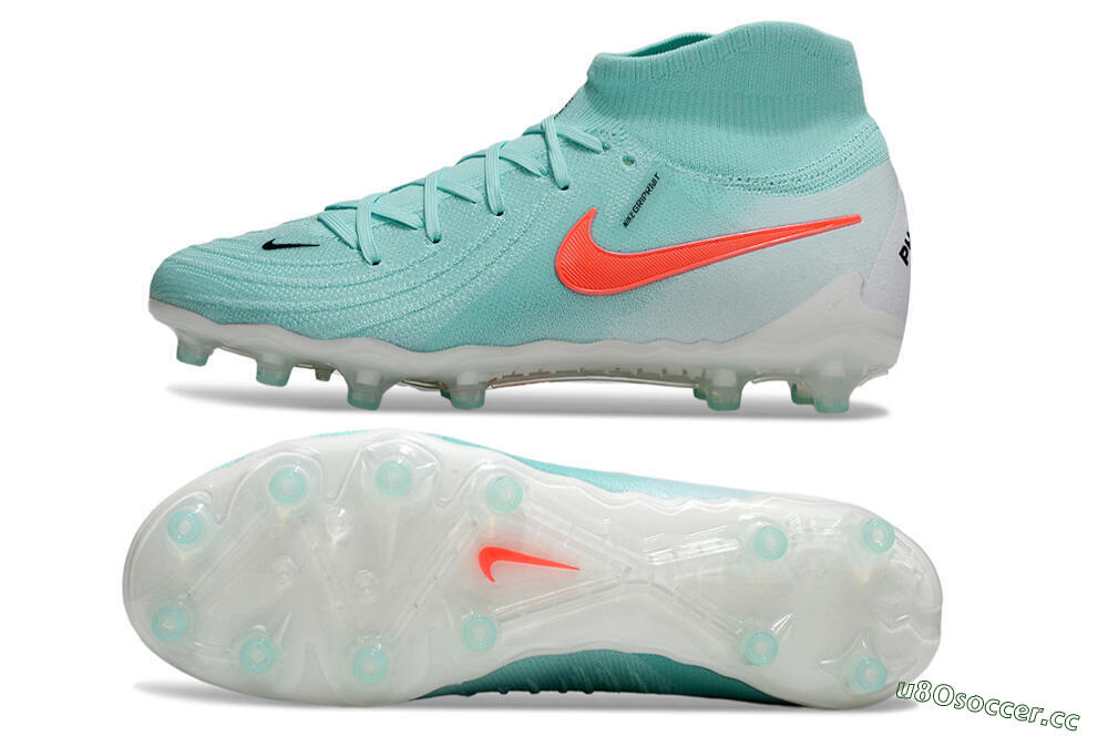 Men's Nike Phantom Luna Elite AG Artificial Grass High-Tops Football Boots - Jade/Red/White 1