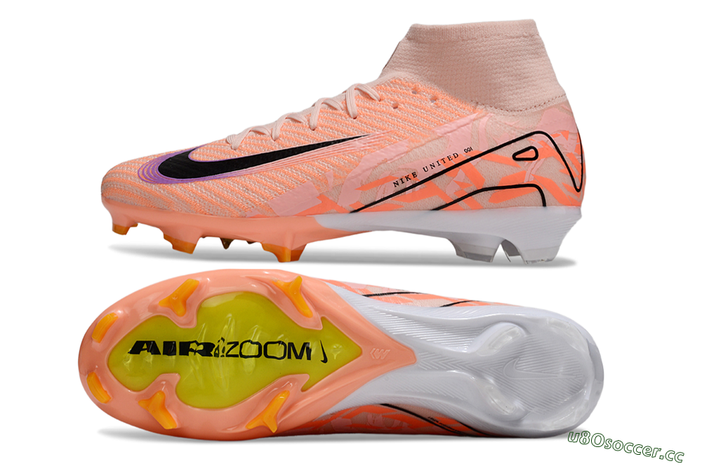 Unisex Nike Air Zoom Mercurial Superfly 10 Elite FG Firm Ground High-Tops Football Boots - Pink/Black/Purple 1