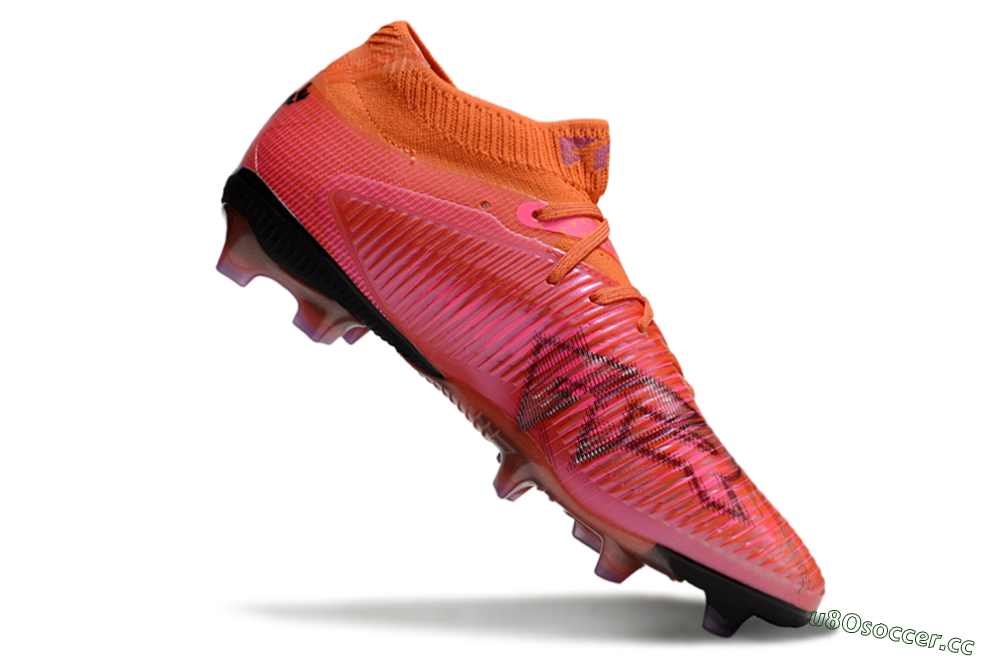 Men's Puma Future 8 Ultimate FG Firm Ground Low-Tops Football Boots - Orange/Pink/Black 4