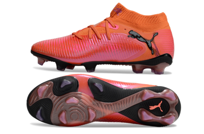 Men's Puma Future 8 Ultimate FG Firm Ground Low-Tops Football Boots - Orange/Pink/Black