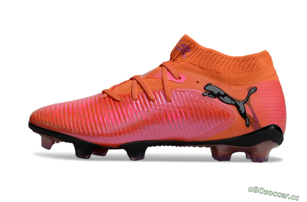 Men's Puma Future 8 Ultimate FG Firm Ground Low-Tops Football Boots - Orange/Pink/Black 0
