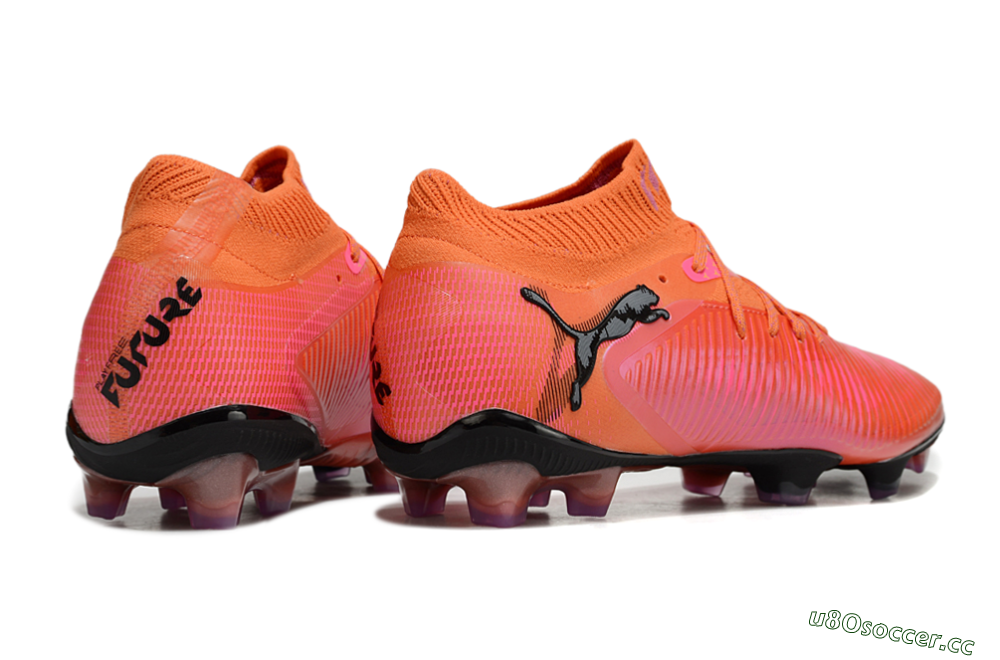 Men's Puma Future 8 Ultimate FG Firm Ground Low-Tops Football Boots - Orange/Pink/Black 6