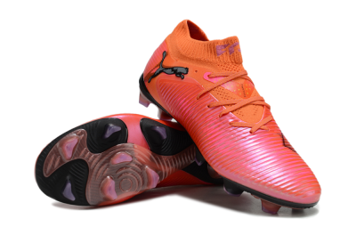 Men's Puma Future 8 Ultimate FG Firm Ground Low-Tops Football Boots - Orange/Pink/Black