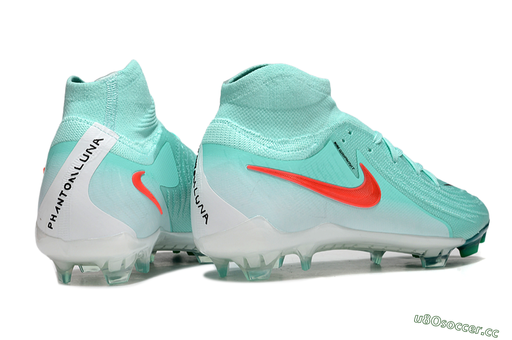 Men's Nike Phantom Luna Elite NU FG Firm Ground High-Tops Football Boots - Jade/Red/White 6