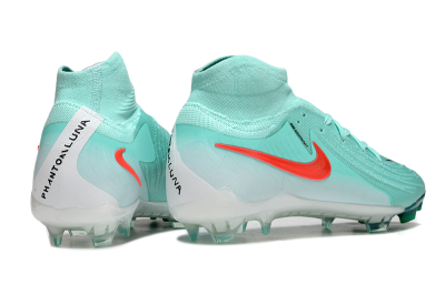 Men's Nike Phantom Luna Elite NU FG Firm Ground High-Tops Football Boots - Jade/Red/White