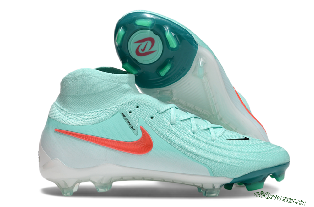 Men's Nike Phantom Luna Elite NU FG Firm Ground High-Tops Football Boots - Jade/Red/White 2