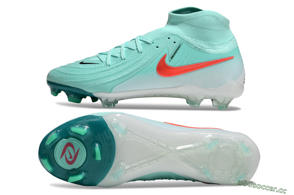 Men's Nike Phantom Luna Elite NU FG Firm Ground High-Tops Football Boots - Jade/Red/White 1