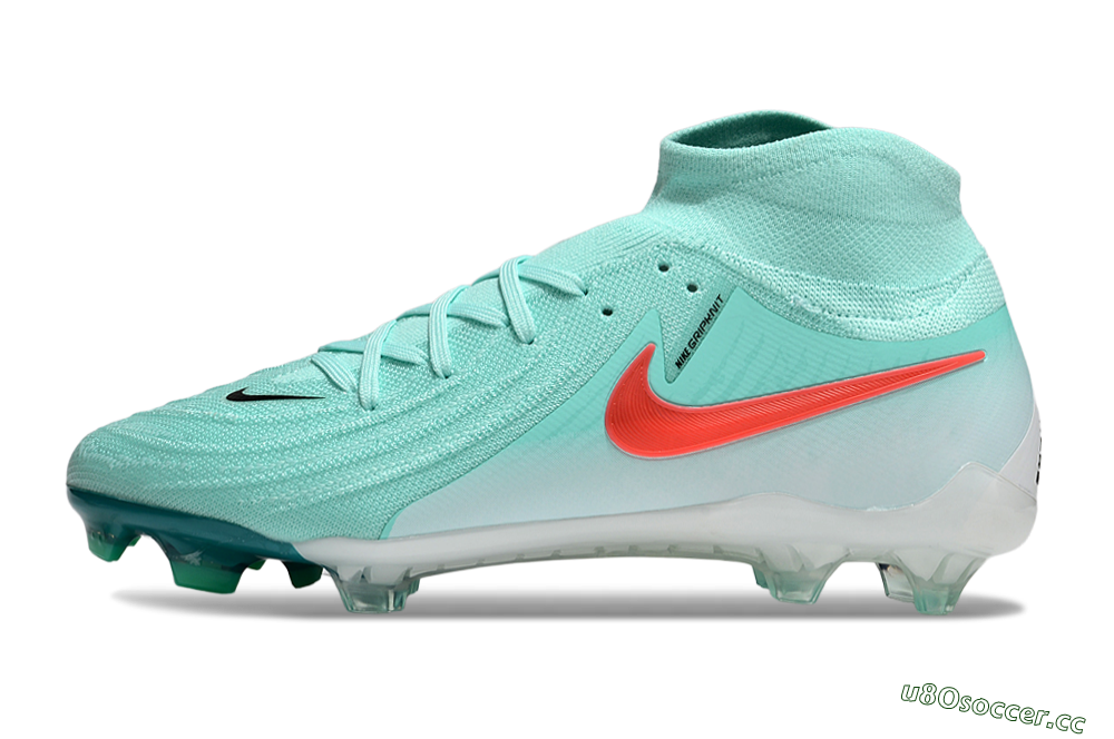 Men's Nike Phantom Luna Elite NU FG Firm Ground High-Tops Football Boots - Jade/Red/White 0
