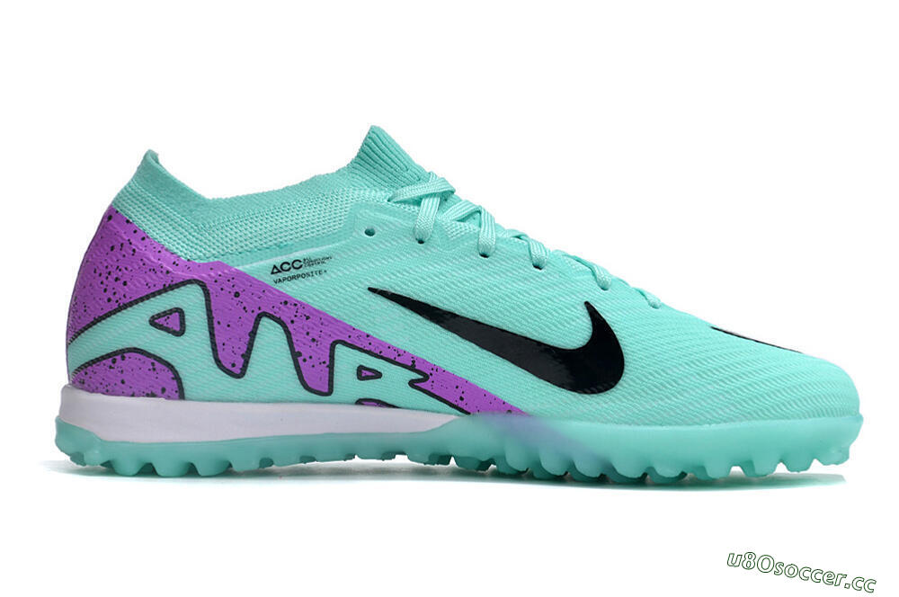 Unisex Nike Air Zoom Mercurial Vapor 16 Elite TF Artificial Turf Low-Tops Football Shoes - Jade/Black/Purple 4