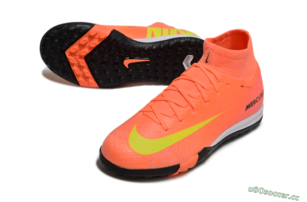 Kids Nike Air Zoom Mercurial Superfly 10 Elite TF Artificial Turf High-Tops Football Shoes - Red/Yellow/Black 3