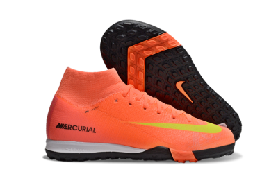 Kids Nike Air Zoom Mercurial Superfly 10 Elite TF Artificial Turf High-Tops Football Shoes - Red/Yellow/Black