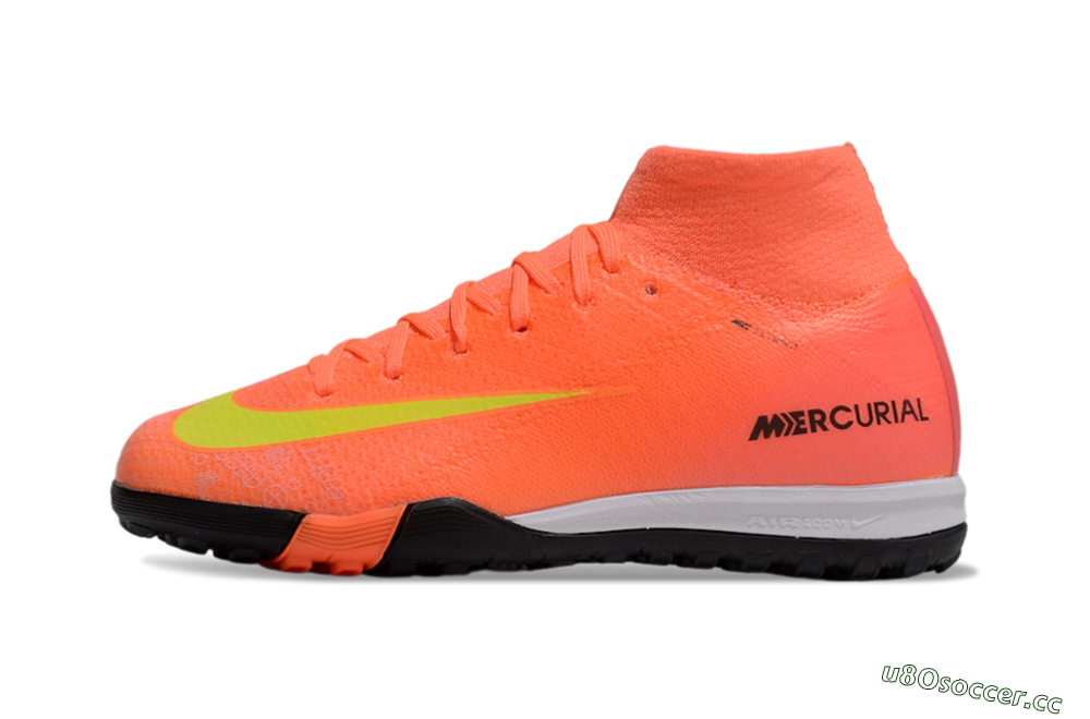 Kids Nike Air Zoom Mercurial Superfly 10 Elite TF Artificial Turf High-Tops Football Shoes - Red/Yellow/Black 0