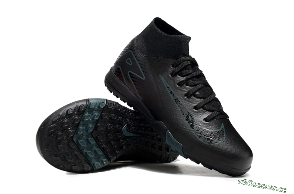 Kids Nike Air Zoom Mercurial Superfly 10 Elite TF Artificial Turf High-Tops Football Shoes - Black/Blue 1