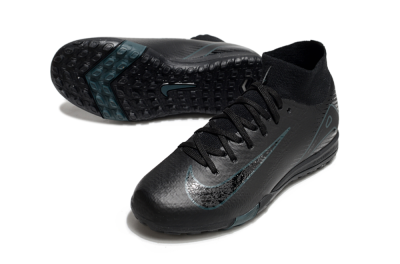 Kids Nike Air Zoom Mercurial Superfly 10 Elite TF Artificial Turf High-Tops Football Shoes - Black/Blue