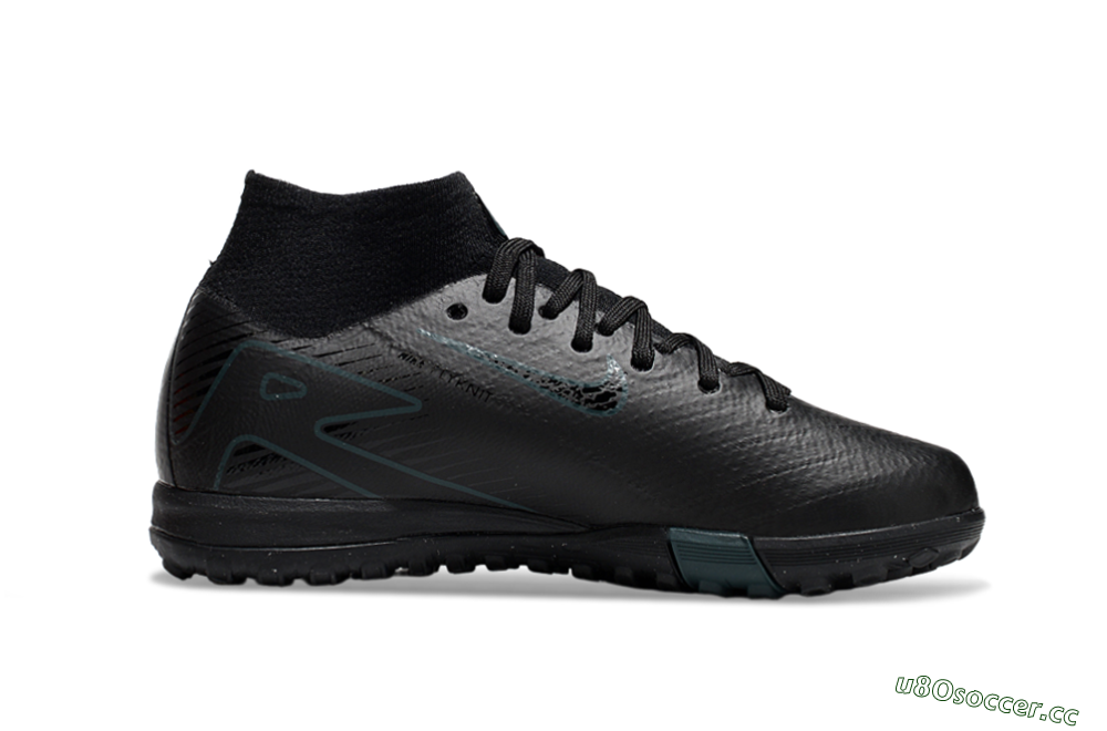 Kids Nike Air Zoom Mercurial Superfly 10 Elite TF Artificial Turf High-Tops Football Shoes - Black/Blue 4