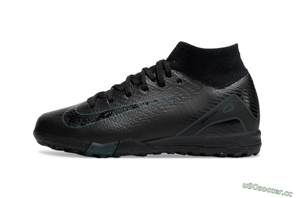Kids Nike Air Zoom Mercurial Superfly 10 Elite TF Artificial Turf High-Tops Football Shoes - Black/Blue 0