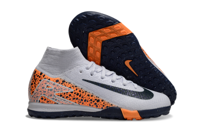 Kids Nike Air Zoom Mercurial Superfly 10 Elite TF Artificial Turf High-Tops Football Shoes - Grey/Black/Leopard