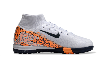 Kids Nike Air Zoom Mercurial Superfly 10 Elite TF Artificial Turf High-Tops Football Shoes - Grey/Black/Leopard