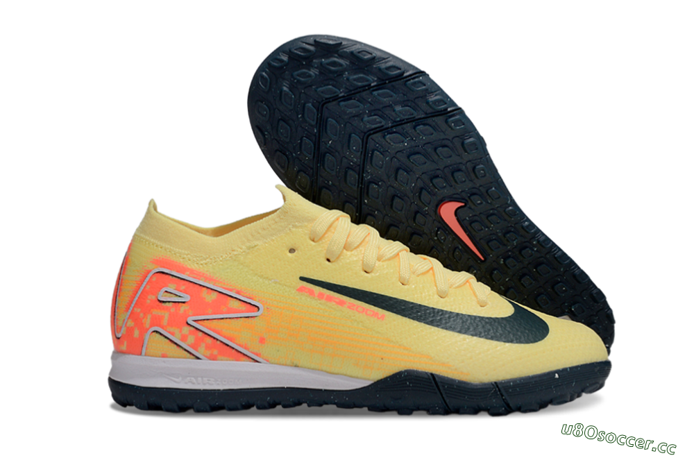 Kids Nike Air Zoom Mercurial Vapor 16 Elite TF Artificial Turf Low-Tops Football Shoes - Yellow/Black/Red 2