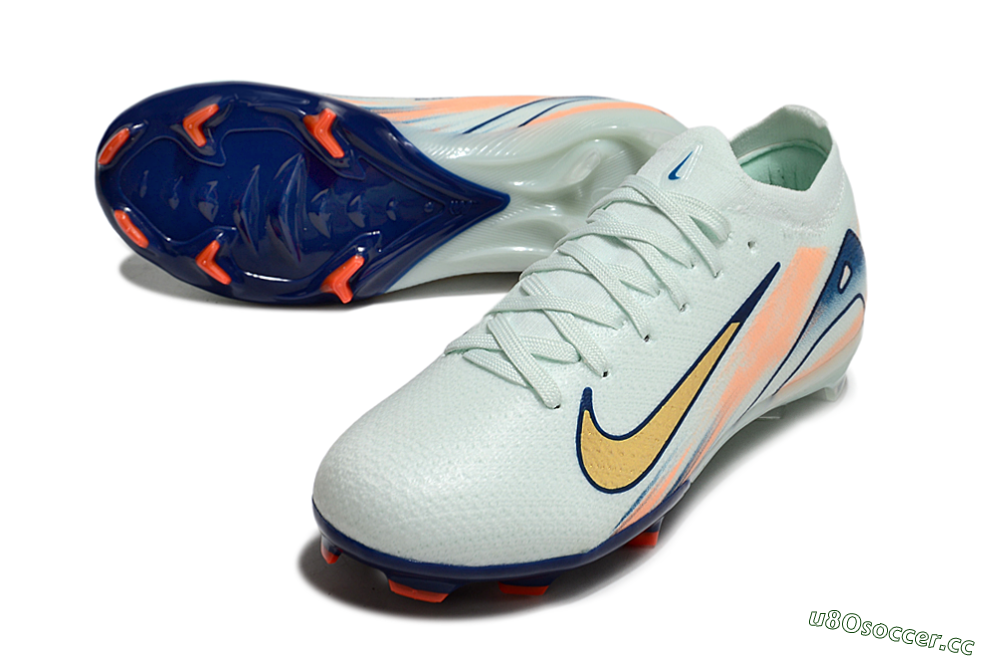 Kids Nike Air Zoom Mercurial Vapor 16 Elite FG Firm Ground Low-Tops Football Boots - Jade/Blue/Gold 3