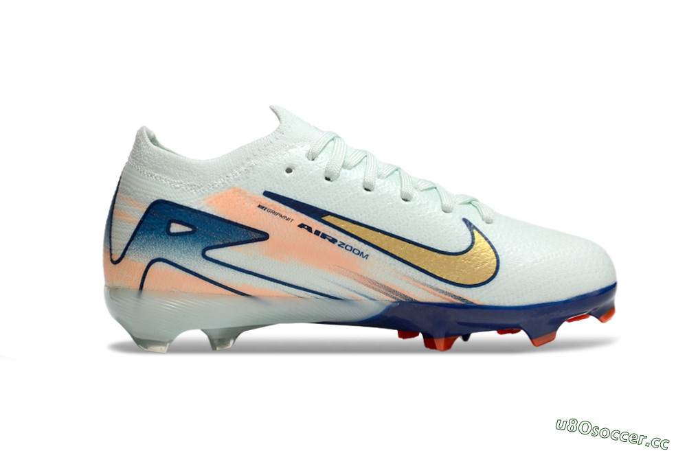 Kids Nike Air Zoom Mercurial Vapor 16 Elite FG Firm Ground Low-Tops Football Boots - Jade/Blue/Gold 4