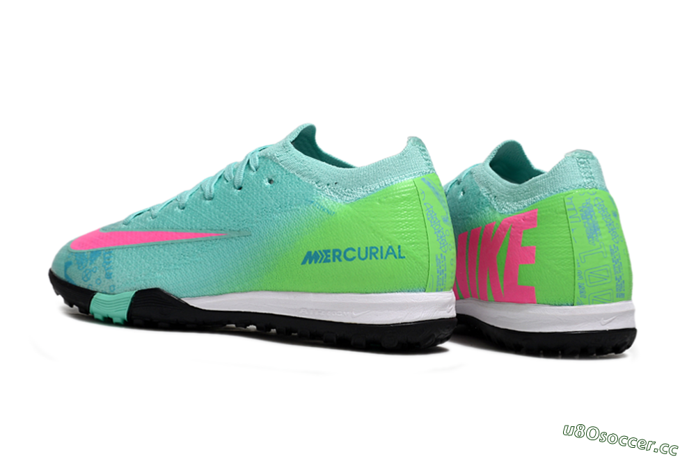 Kids Nike Air Zoom Mercurial Vapor 16 Elite TF Artificial Turf Low-Tops Football Shoes - Jade/Yellow/Pink 5