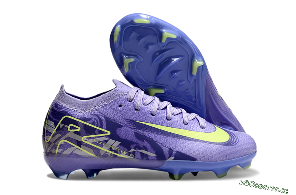 Kids Nike Air Zoom Mercurial Vapor 16 Elite FG Firm Ground Low-Tops Football Boots - Purple/Yellow 2