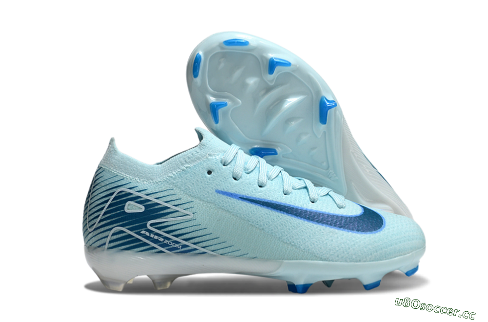 Kids Nike Air Zoom Mercurial Vapor 16 Elite FG Firm Ground Low-Tops Football Boots - Jade/Blue/White 2