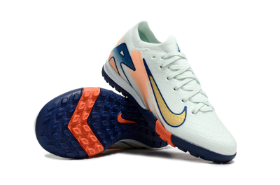 Kids Nike Air Zoom Mercurial Vapor 16 Elite TF Artificial Turf Low-Tops Football Shoes - Jade/Blue/Gold