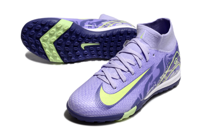 Kids Nike Air Zoom Mercurial Superfly 10 Elite TF Artificial Turf High-Tops Football Shoes - Purple/Yellow