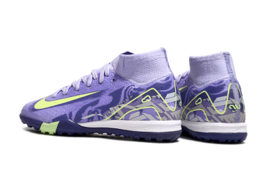 Kids Nike Air Zoom Mercurial Superfly 10 Elite TF Artificial Turf High-Tops Football Shoes - Purple/Yellow