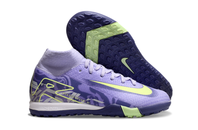 Kids Nike Air Zoom Mercurial Superfly 10 Elite TF Artificial Turf High-Tops Football Shoes - Purple/Yellow