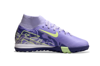 Kids Nike Air Zoom Mercurial Superfly 10 Elite TF Artificial Turf High-Tops Football Shoes - Purple/Yellow