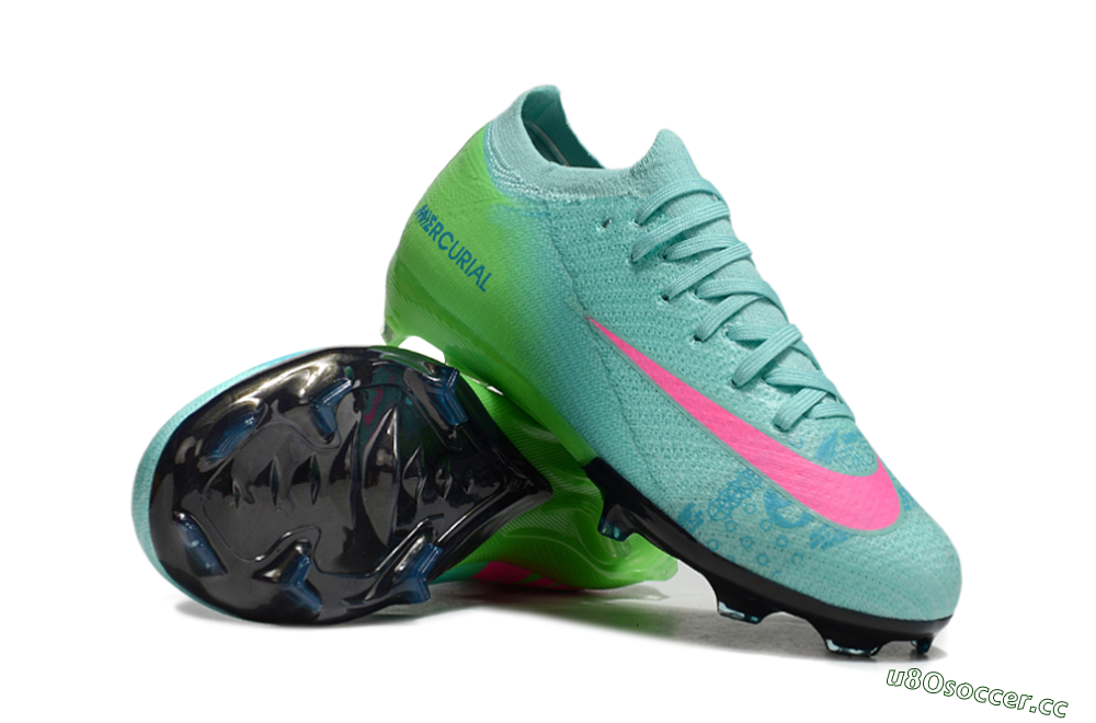 Kids Nike Air Zoom Mercurial Vapor 16 Elite FG Firm Ground Low-Tops Football Boots - Jade/Yellow/Pink 1