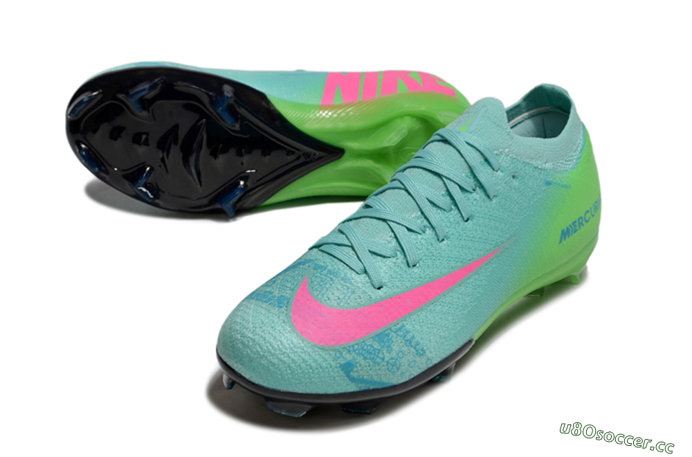 Kids Nike Air Zoom Mercurial Vapor 16 Elite FG Firm Ground Low-Tops Football Boots - Jade/Yellow/Pink 3