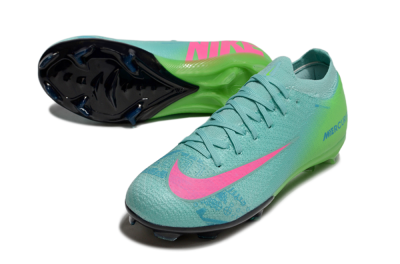 Kids Nike Air Zoom Mercurial Vapor 16 Elite FG Firm Ground Low-Tops Football Boots - Jade/Yellow/Pink