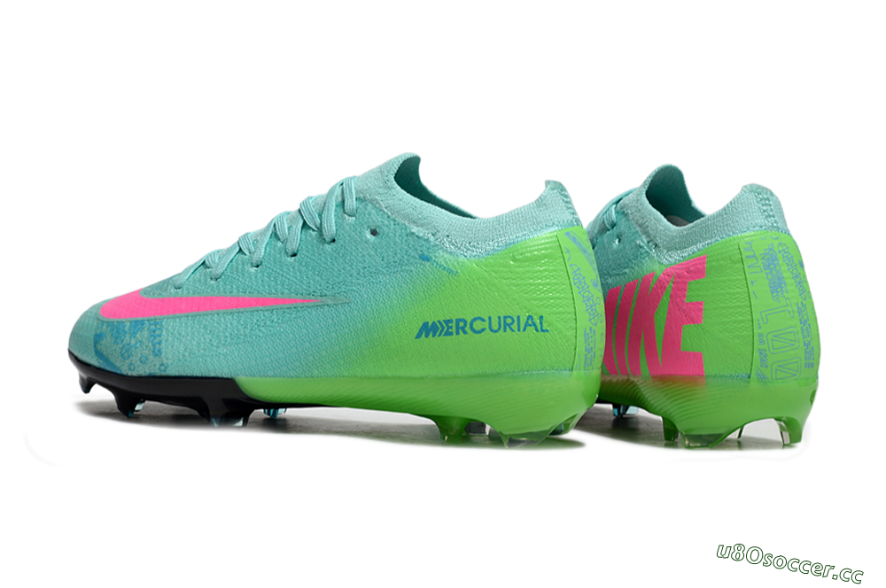 Kids Nike Air Zoom Mercurial Vapor 16 Elite FG Firm Ground Low-Tops Football Boots - Jade/Yellow/Pink 5